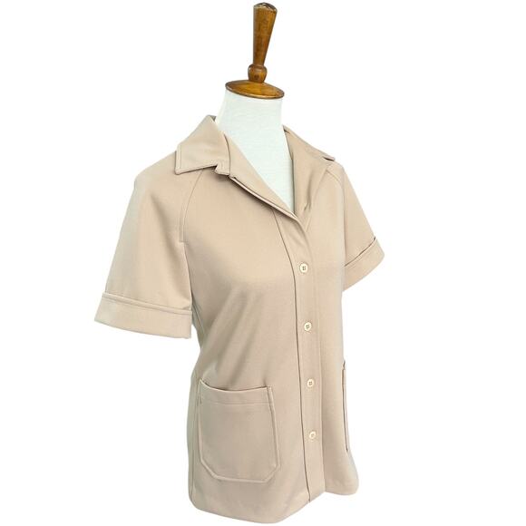 NWT 60s 70s Vintage Cricket Lane Short Sleeve Button Retro Preppy Shirt Size M - Picture 3 of 6